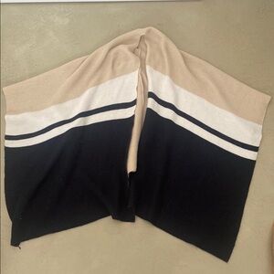 Striped Navy and Beige Shawl